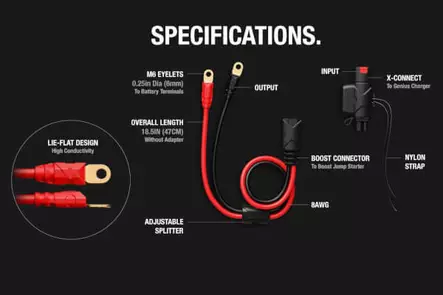 NOCO Liitosjohto M6 rengasliitin adapterilla - Laturit ja boosterit - GBC007 - 2