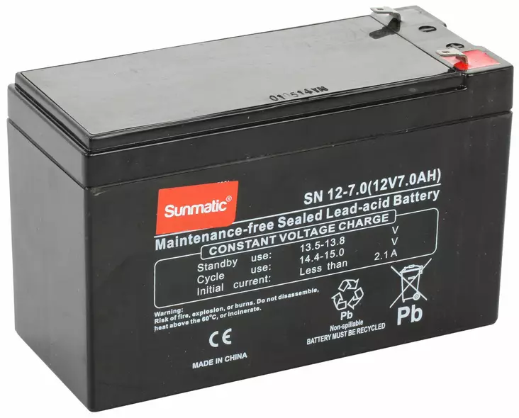 AKKU SUNMATIC 12V/7A 151x65x99 SULJETTU - Ajoneuvojen akut - GPP1207 - 1