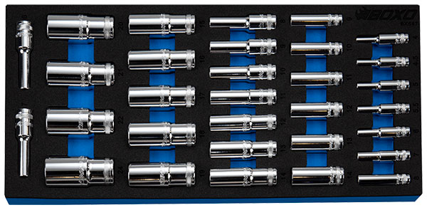 HYLSYSARJA PITKÄT 12-KULMAISET 1/4",3/8" - Moduulit työkaluvaunuihin - 284-BX647 - 1