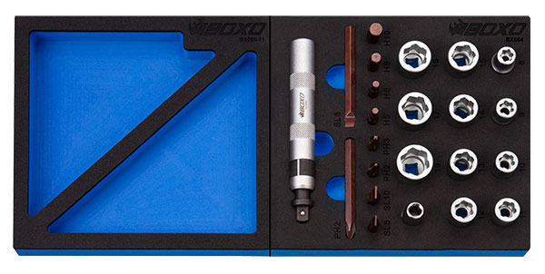 LYÖNTITALTTASARJA 3/8" 23 OSAA - Moduulit työkaluvaunuihin - 284-BX687 - 1