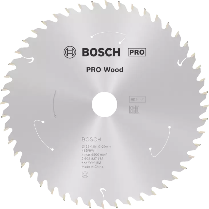 PYÖRÖSAHAN STD TERÄ PUUN AKKU 165X20X48T - Sirkkelinterät - 2608837687 - 1