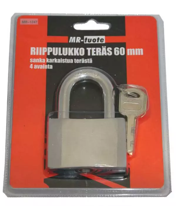 Riippulukko teräs 60 mm - Lukot - MR-1247 - 1