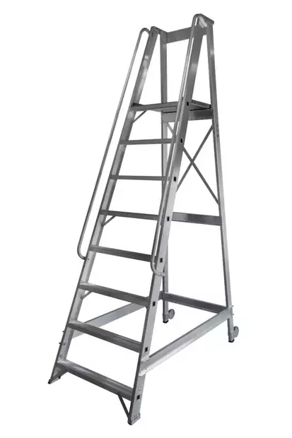 Kaiteelliset Varastotikkaat Pyörillä - Tikkaat - KTT308 - 1