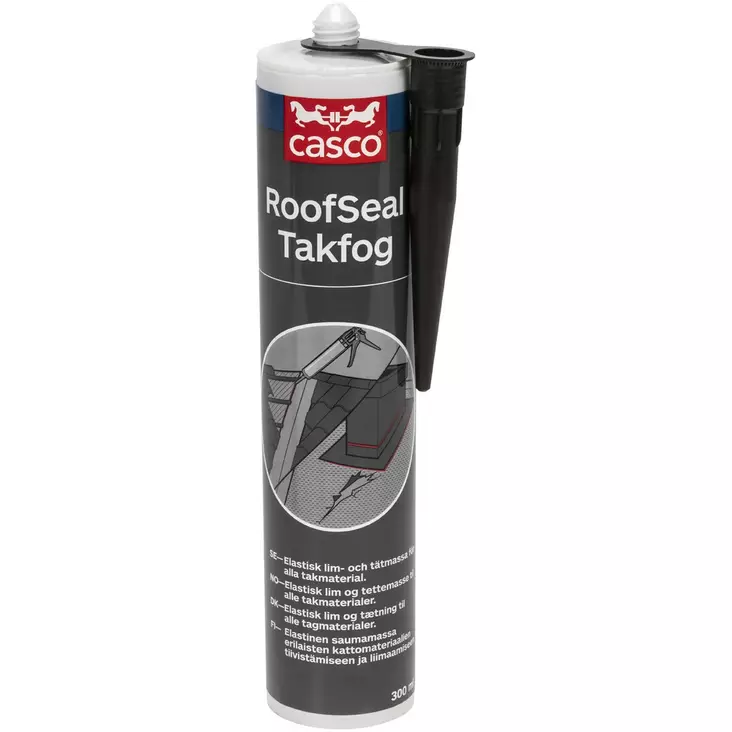 KATTOTIIVISTEMASSA 300ML MUSTA ROOFSEAL CASCO - Rakennuskemikaalit - SIK6118 - 1