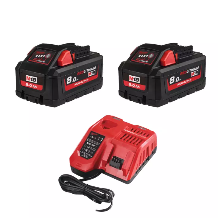 MILWAUKEE AKKUPAKETTI M18 HB8 - Akku-laturipaketit - NRG802HB18 - 1