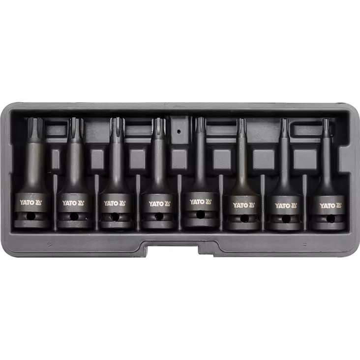 YATO IMPACT BIT SOCKET SET RIBE 8PCS 1/2" - Hylsysarjat - YT-1068 - 1