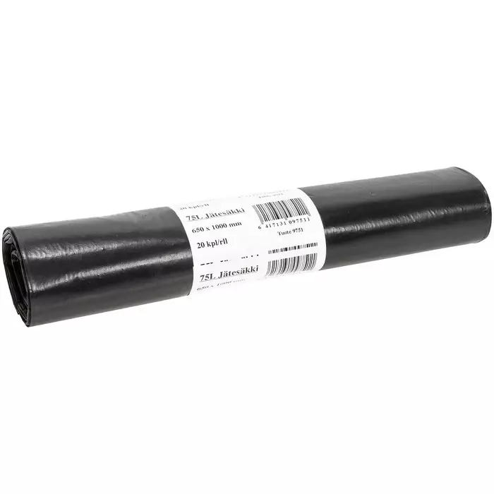 Jätesäkki 75L 650X1000mm 20Kpl/Rll - Siivousvälineet - PM8008 - 1