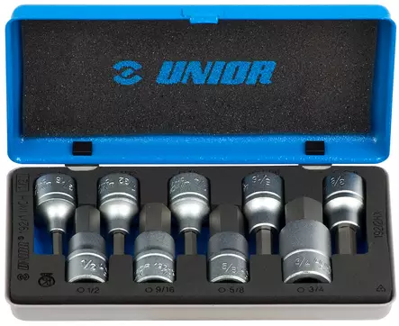 UNIOR 1/2" HYLSYSARJA 9-OS, KUUSIOKOLO 3/16" - 3/4" - Hylsysarjat - 621759 - 1