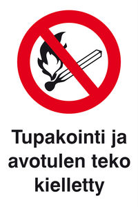 OPASTE 200X300 TUPAKOINTI JA AVOTULEN TEKO KIELLET - Ensiapu ja työsuojelu - TRA049 - 1