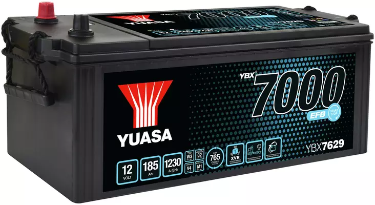 AKKU YUASA 185AH EFB 511X222X215 - Ajoneuvojen akut - YBX7629 - 1