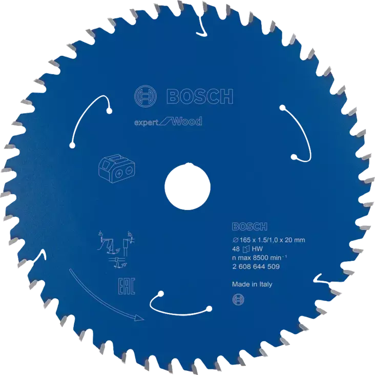 Bosch Akkupyörösahan terä puulle Expert for Wood 165X20 48T - Sirkkelinterät - 2608644509 - 1