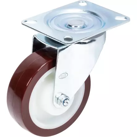 Kääntöpyörä 125mm uretaani - Vaunu- ja kalusterenkaat - XPSU12535A - 1