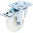 Kääntöpyörä 100mm jarrulla valkoinen - Vaunu- ja kalusterenkaat - XPJ100035A - 1