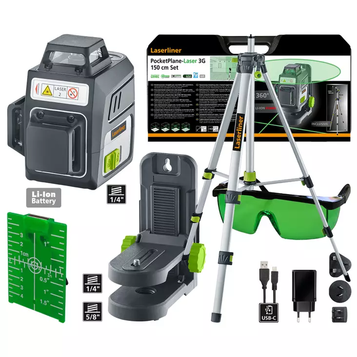 LASERLINER POCKETPLANE-LASER 3G SET 150CM - Viivalaserit - 036703A - 1