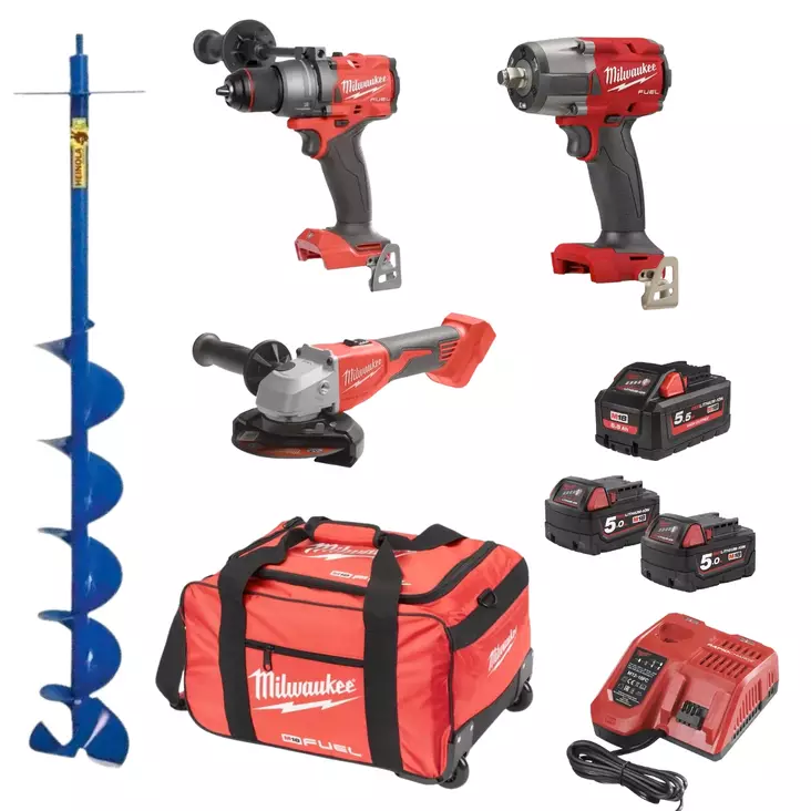 Milwaukee Akkukonesarja 3 konetta + jääkaira - Porakoneet ja ruuvinvääntimet - MWKONEETKAIRALLA - 1