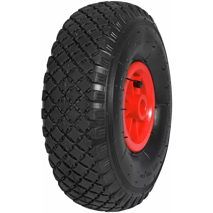 Pyörä 4.00X4/4 Muovi/Liukul. Täydellinen - Ilmakumirenkaat - XPM300100A - 1