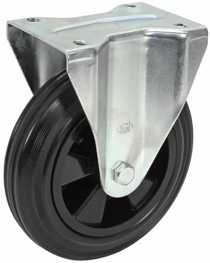 PYÖRÄ VAUNUN KIINTEÄ 125MM MUSTA - Vaunu- ja kalusterenkaat - X008190B - 1