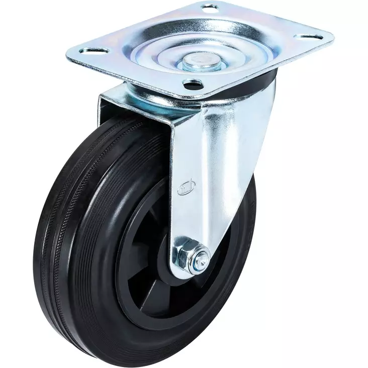 Kääntöpyörä 160mm Musta - Vaunu- ja kalusterenkaat - X008189C - 1