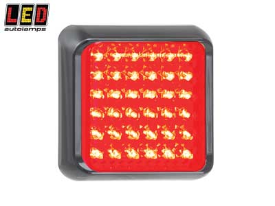 TAKAVALO LED 100X100X28 PUN - Peräkärryn valot - 1614-80RME - 1