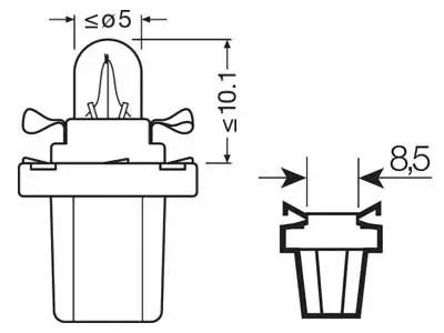 OSRAM ORIGINAL 12V B8,5D 1,2W - Polttimot - 10-2721MF - 2