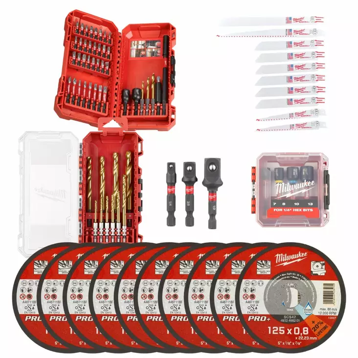 Milwaukee Tarvikesarja - Ruuvauskärjet ja pidikkeet - MWTARVIKESETTI - 1