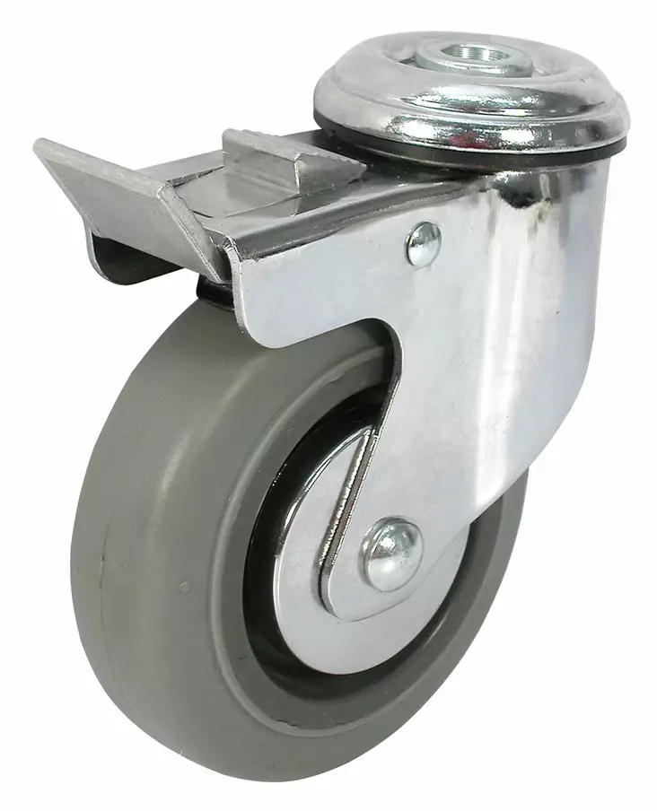 PYÖRÄ VAUNUN KÄÄNT.JARRUL.100MM HARMAA - Vaunu- ja kalusterenkaat - XPS10032HJ - 1