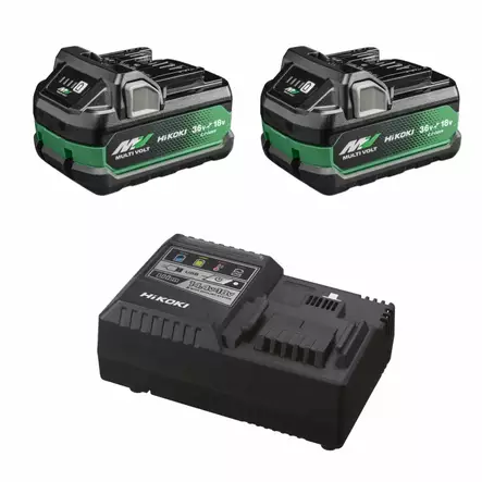 Hikoki akkupaketti 36V 2X BSL36A18X + Laturi UC18YSL3 MV 2X MultiVolt akku 2,5Ah/5Ah + laturi - Sähkötyökalujen akut - 27-27-HIBSL36A18XPAK - 1