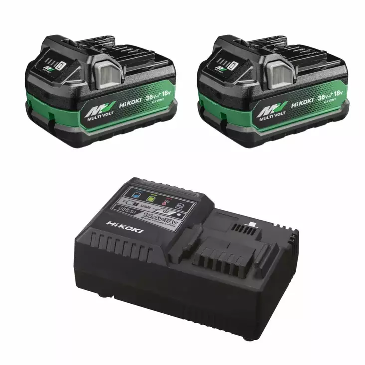 Hikoki akkupaketti 36V 2X BSL36A18X + Laturi UC18YSL3 MV - Akku-laturipaketit - HIBSL36A18XPAK - 1
