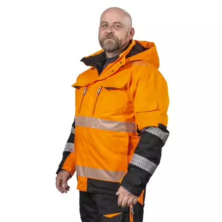 TALVITAKKI ANTON FL.ORANS/MUSTA LK2 - Talvityötakit - PAT524O-2XL - 1