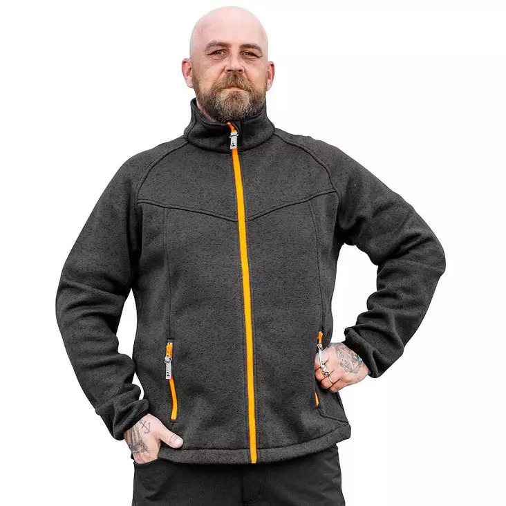 FLEECE NEULETAKKI ANTIGOR T.HARMAAMELEERATTU/FL.ORANSSI - Paidat ja hupparit - PAT173O-2XL - 1