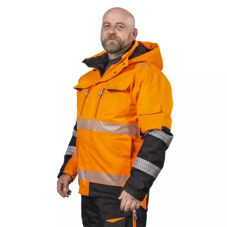 TALVITAKKI ANTON FL.ORANS/MUSTA LK2 - Talvityötakit - PAT524O-2XL - 1