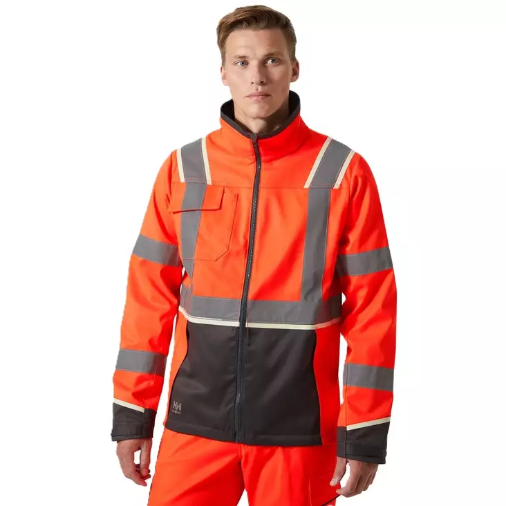 Helly Hansen huomiotakki HI-VIS UC-ME FL.Punainen/Ebony - Kesätyötakit - HH77215-169-2XL - 1