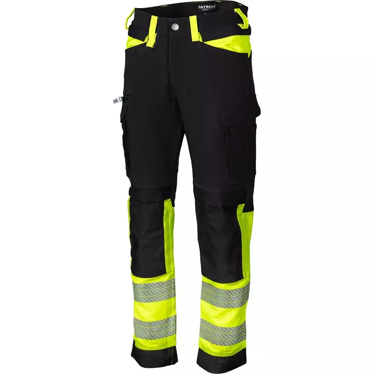 Huomiohousu Luka Hi-Vis Kelt/Musta LK1 - Kesätyöhousut - PAT615KM-2XL - 1