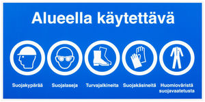 OPASTE ALUEELLA KÄYTETTÄVÄ 500X250 MUOVI - Ensiapu ja työsuojelu - TRA118M - 1