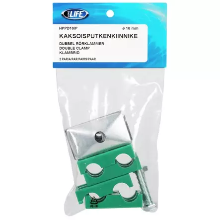 Putkenkiinnike 16mm kaksoiskiinnike IP 2 paria - Letkut ja tarvikkeet - HPPD16IP - 3