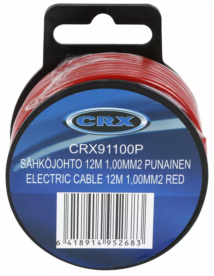 SÄHKÖJOHTO 4M 4,00MM2 PUNAINEN - Sähköjohdot - CRX91400P - 1