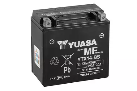 YUASA MF VRLA AKKU YTX14-BS (CP) 12V - Ajoneuvojen akut - YTX14-BS - 1