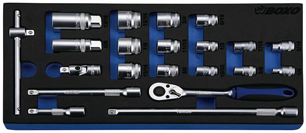 HYLSYSARJA 3/8" TUUMAMITAT - Moduulit työkaluvaunuihin - 284-BX002S - 1