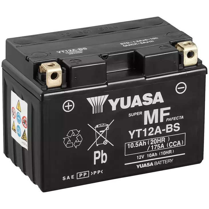 YT12A-BS (CP) 12V YUASA MF VRLA BATTERY - Ajoneuvojen akut - YT12A-BS - 1