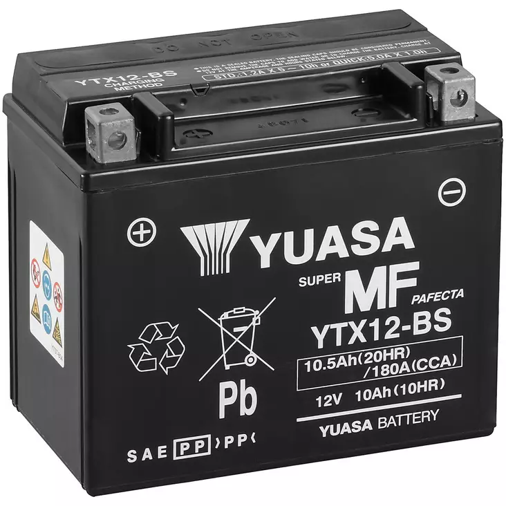 YTX12-BS (CP) 12V YUASA MF VRLA BATTERY - Ajoneuvojen akut - YTX12-BS - 1