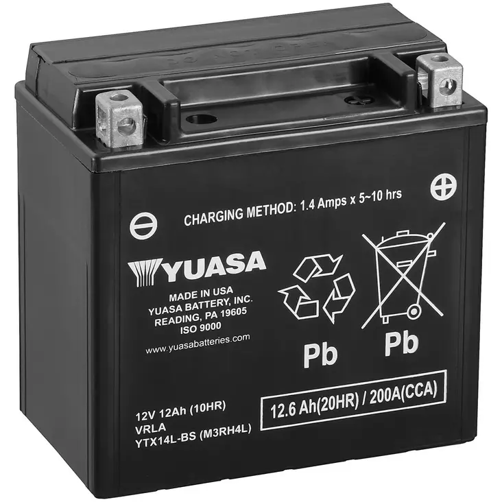 YTX14L-BS (CP) 12V YUASA MF VRLA BATTERY - Ajoneuvojen akut - YTX14L-BS - 1
