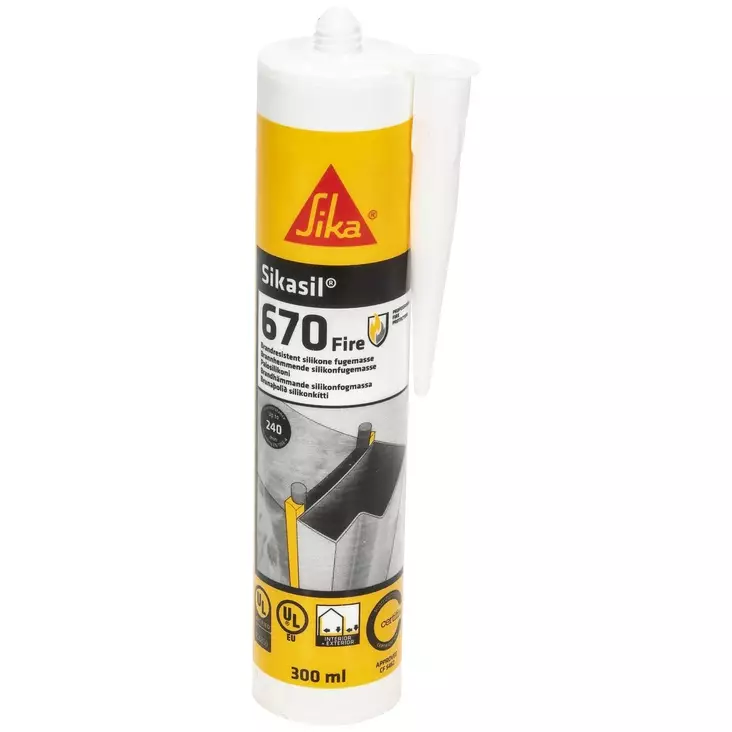 SIKASIL-670 FIRE PALOSAUMAMASSA 300ML VALKOINEN - Rakennuskemikaalit - SIK301FV - 1